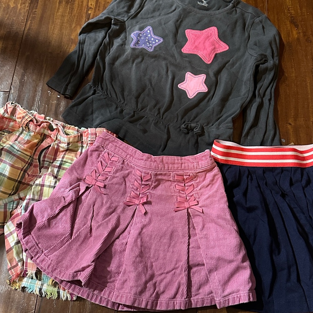 Gymboree Size 4 Lot 4 Pc Star Top Plaid Shorts Skorts